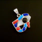Egyptian Solid Sterling Silver Raised Inlaid Handmade Eye Of Horus Charm Pendant Health Charm  wedjat eye or udjat eye
