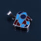 Egyptian Solid Sterling Silver Raised Colored Inlaid Eye Of Horus Charm Pendant