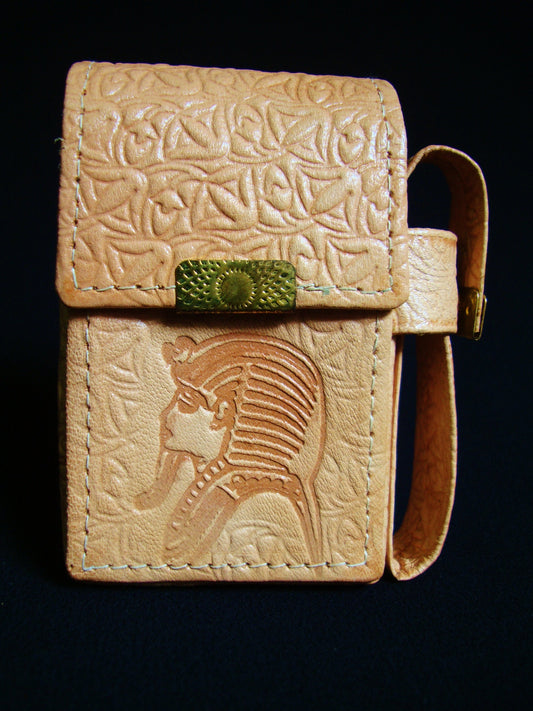 Egypt Hand Made Egyptian Genuine Fine Leather Tut Mask Cigarette Case Tutankhamun cigarette holder Ancient Egyptian