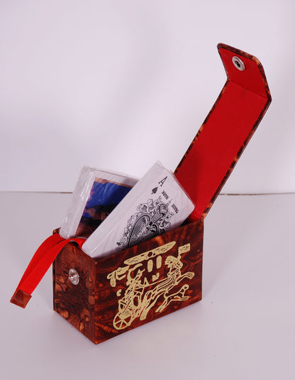 Egypt Genuine Leather Unique Egyptian Handmade Genuine Leather Pharaoh Ramses Playing Cards Set -2 Sets