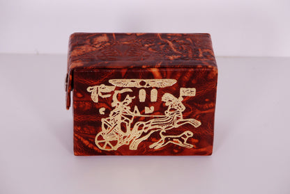 Egypt Genuine Leather Unique Egyptian Handmade Genuine Leather Pharaoh Ramses Playing Cards Set -2 Sets