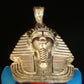 Egyptian Solid Sterling Silver Colored Inlaid Tutankhamun Tut Mummy Pendant