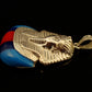 Egyptian Solid Sterling Silver Colored Inlaid Tutankhamun Tut Mummy Pendant