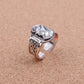 Egyptian Hand Made Solid Silver Ramses II With Ankh And Cobras Ring Unisex