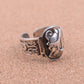 Egyptian Hand Made Solid Silver Ramses II With Ankh And Cobras Ring Unisex