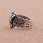 Egyptian Hand Made Solid Silver Ramses II With Ankh And Cobras Ring Unisex