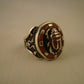 Breathtaking Egyptian Sterling  Silver Inlaid Carnelian Raised Scarab Ring
