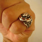 Breathtaking Egyptian Sterling  Silver Inlaid Carnelian Raised Scarab Ring