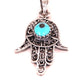 Lrg Tribal Solid Silver Filigree Khamsa Hamsa Hand of Fatima Charm Pendant Evil Eye Charm Pendant Protection