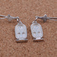 Egyptian Sterling Solid Silver Ankh Life key In Cartouche Earrings Key Of Life Earrings