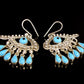 Large Egyptian  Unique Evil Eye  Bedouin Solid Steering Silver Eye Earrings