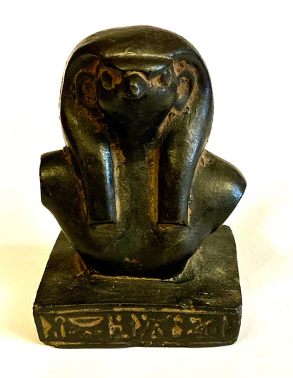 Superb Ancient Egyptian Horus Falcon On Hieroglyphic Base Commemorative Statue