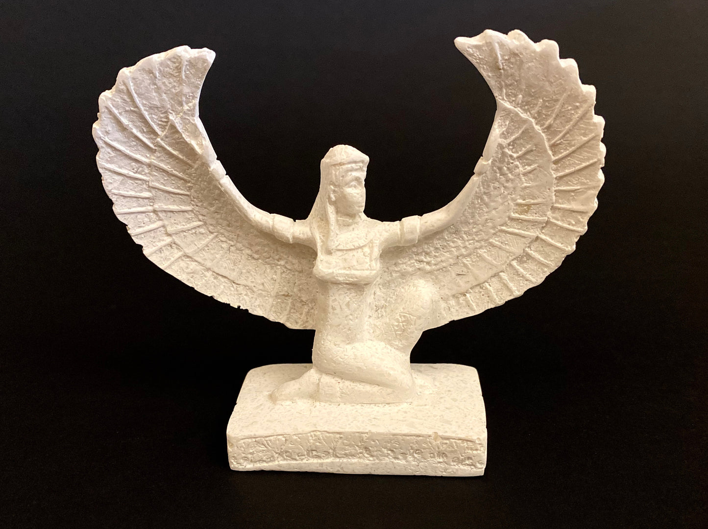 Gorgeous Commemorative Alabaster Ancient Egyptian Goddess Isis Statue Winged Isis Statue