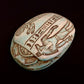 Large Superb CommemorativeFaience Scarab Khepri Beetle Statue , With Ancient Egyptian God Anubis (jackal headed)And Isis On Top