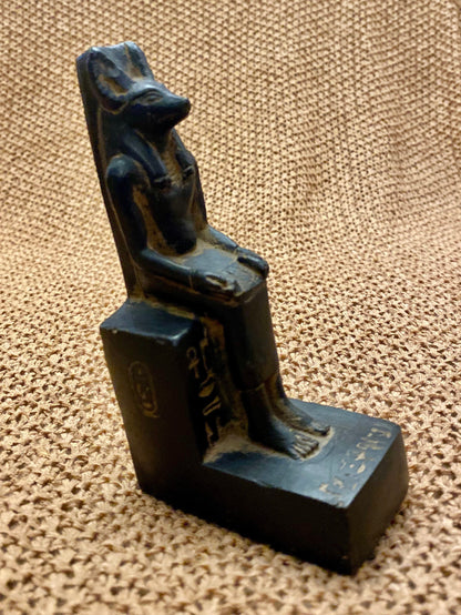Amazing Commemorative Ancient Egyptian God Anubis Jackal Deity Seated Statue With Glyphs SALE