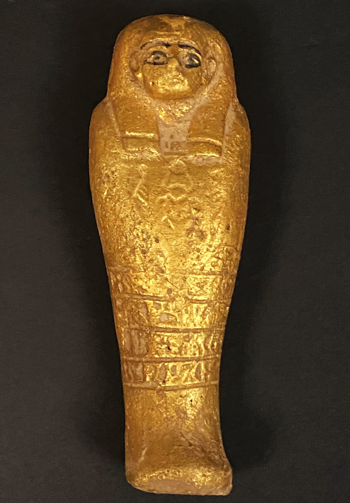 Handsome Huge Egyptian Ushabti Statue Features Painted Details Of The Eye Of Horus In both Sides