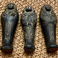 Unique Rare Group Of 3 Aswan Clay Pottery Ancient Egyptian Ushabti Statues Handcrafted In Egypt