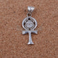 Shiny Egyptian Solid Sterling Silver Hallmarked Life Key Ankh Key Of Life With Scarab Pendant Charm Egyptian jewelry