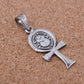 Shiny Egyptian Solid Silver Hallmarked Life Key Ankh With Scarab Pendant Charm Pendant Egyptian Jewelry