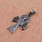 Lovely Sterling silver egyptian openwork Ankh With Queen nefertiti Pendant Charm