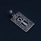 Lovely Egyptian Sterling Silver Hieroglyphics Framed Ankh life key Cross Pendant Charm