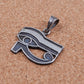 Egyptian Sterling Silver Detailed Oxidized Eye Of Horus Pendant Charm The Eye of Ra