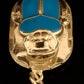 Large Egyptian Sterling Silver Turquoise Enamelled Scarab Luck Charm
