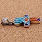 Amazing Egyptian Sterling Silver Raised Inlaid life key Cross Ankh Charm Pendant