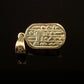 Egyptian Sterling Silver Detailed Colored Inlaid Scarab Pendant Charm