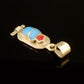 Egyptian Sterling Silver Inlaid Scarab Cartouch Pendant Charm