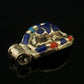 Large Egyptian Hand Crafted Sterling Scarab Inlaid Silver Luck Charm Pendant