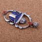 Unique Egyptian Hand Made Sterling Silver Inlaid Scarab Charm Pendant