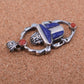 Unique Egyptian Hand Made Sterling Silver Inlaid Scarab Charm Pendant