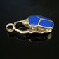 Fabulous Egyptian Hand Made Sterling Silver Inlaid Scarab With Ankh Pendant