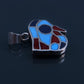 Egyptian Solid Sterling Silver Raised Colored Inlaid Eye Of Horus Charm Pendant