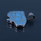 Egyptian Solid Sterling Silver Raised Turquoise Inlaid Eye Of Horus Charm Pendant