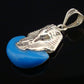 Egyptian Solid Sterling Silver Inlaid Tutankhamun Tut King Tut Tut Mask Charm Pendant