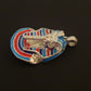Egyptian Solid Sterling Silver Enameled Tutankhamun Tut Mask Charm Pendant Tutankhamun mask charm