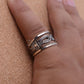 Egyptian Solid Sterling Silver Hallmarked Life Key Ankh And Lotus Ring