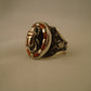 Breathtaking Egyptian Sterling  Silver Inlaid Carnelian Raised Scarab Ring