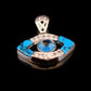 Egyptian Celtic Sterling Silver Evil Eye With Asfor Crystals Charm