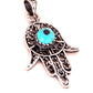 Lrg Tribal Solid Silver Filigree Khamsa Hamsa Hand of Fatima Charm Pendant Evil Eye Charm Pendant Protection