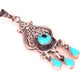 Beautiful Tribal Egyptian Siwa Sterling silver Eye Pendant Tribal Turquoise Inlaid Pendant Evil Eye Charm Pendant Protection