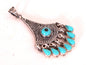 Tribal Egyptian Boho Siwa Sterling silver Eye Pendant Tribal Turquoise Inlaid Pendant Evil Eye Charm Pendant Protection