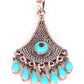 Tribal Egyptian Boho Siwa Sterling silver Eye Pendant Tribal Turquoise Inlaid Pendant Evil Eye Charm Pendant Protection