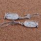 Egyptian Sterling Solid Silver Ankh Life key In Cartouche Earrings Key Of Life Earrings