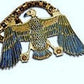 Egyptian Solid Brass Vulture As Nekhbet Enamelled Necklace