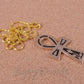 Ethnic Egyptian Brass Colored Enamelled Ankh Black Life Key Necklace Key Of Life jewelry Life Key Necklace