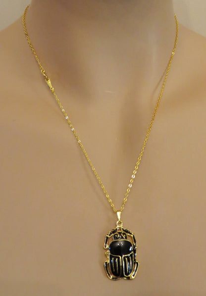 Ethnic Egyptian Black Scarab Necklace Scarab Necklace Scarab Pendant Scarab Charm Scarab Jewelry