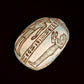 Large Superb CommemorativeFaience Scarab Khepri Beetle Statue , With Ancient Egyptian God Anubis (jackal headed)And Isis On Top